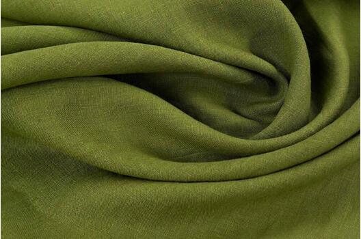 Лен костюмный c эффектом мятости 4С33 (1349), зеленый