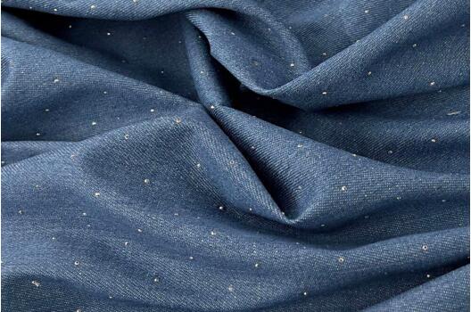 Джинс в стразы, синий меланж (С1)