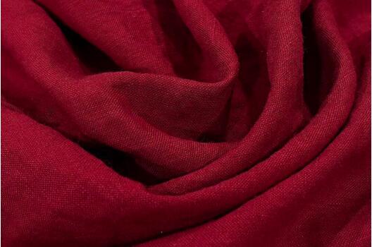 Лен с вискозой костюмный 20С161 (511) эффект мятости, бордо