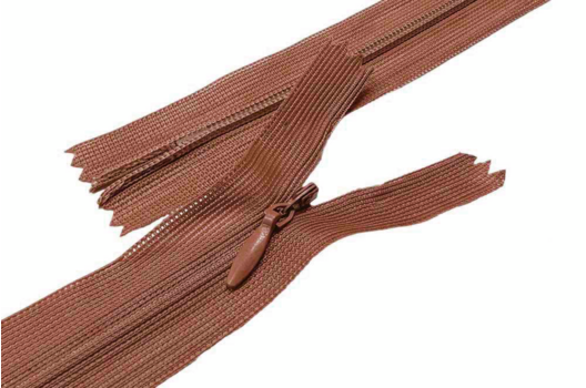 Молния потайная MaxZipper, тип 3, неразъемная, кофе (F301), 50 см, Китай